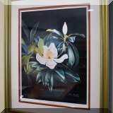 A17. Framed Jim Booth “Southern Magnolia” print. 